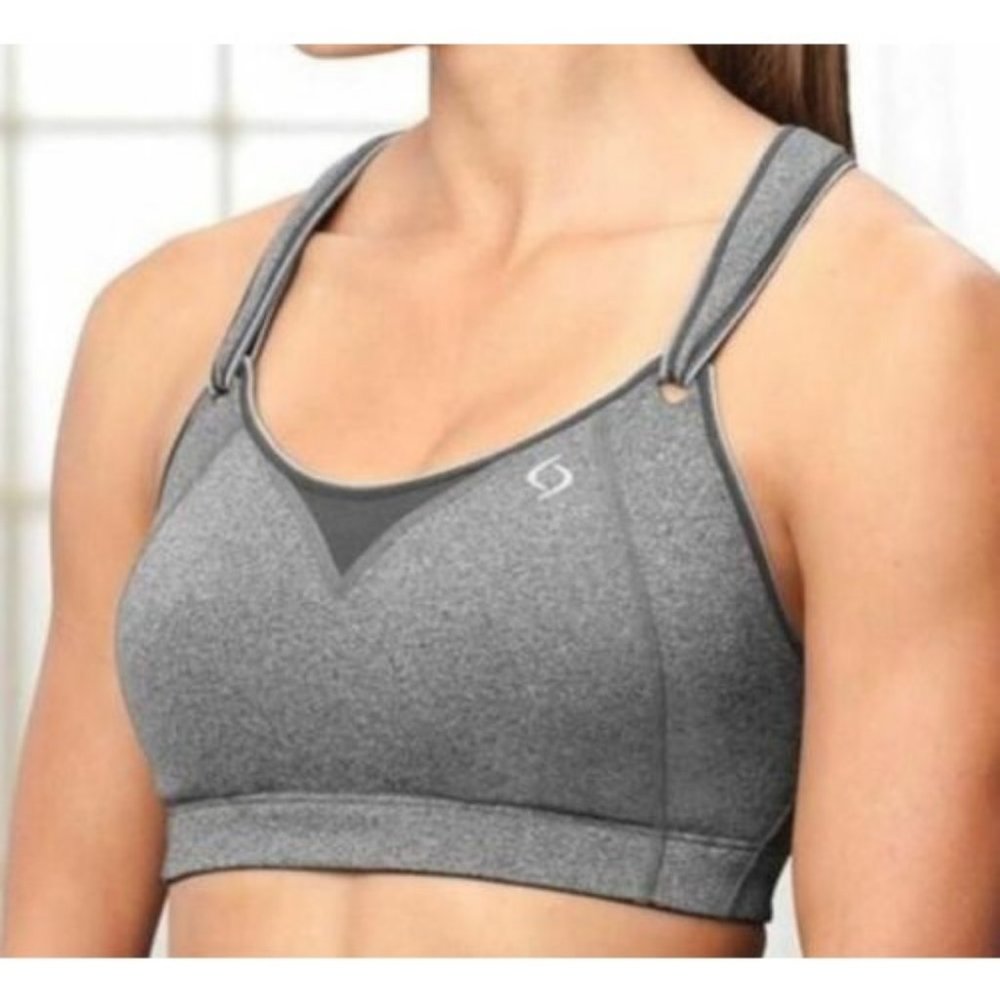 Moving Comfort 'Rebound Racer' Bra Gray Size 30B